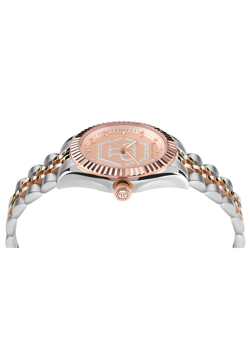 Date Superlative Watch For Women With Rose Gold Stainless Steel Bracelet 38 Mm 5 Atm