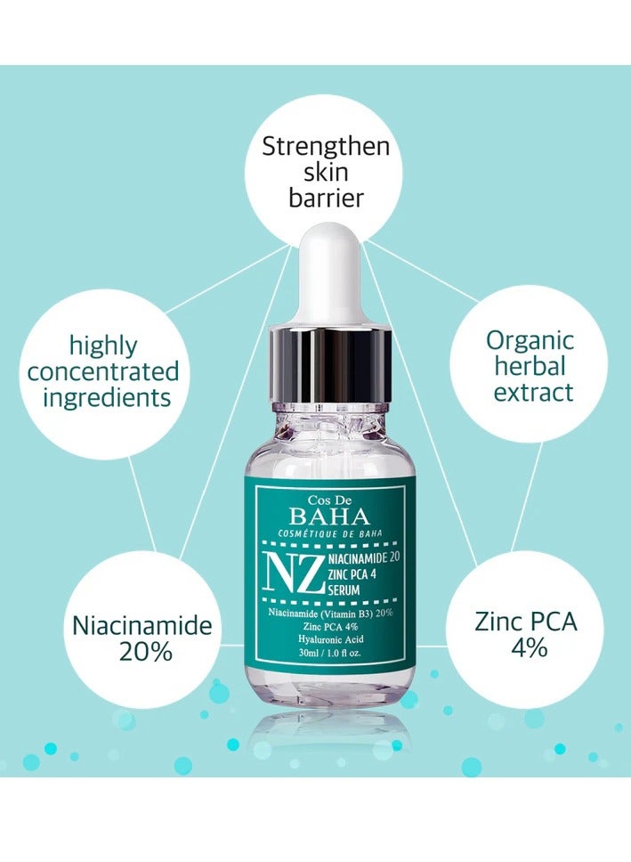 Cos De BAHA Niacinamide 20% + Zinc 4% Serum for Face - Pore Reducer + Uneven Skin