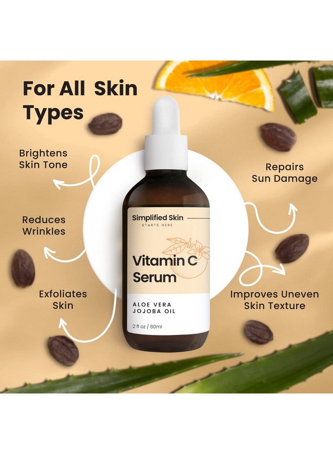 Vitamin C Face Serum 20% Antioxidant Facial Serum W/Hyaluronic Acid Serum For Face Vitamin E & Ferulic Acid Hydrating Serum Targets Age & Wrinkles Vitamin C Serum For Skincare 2Oz