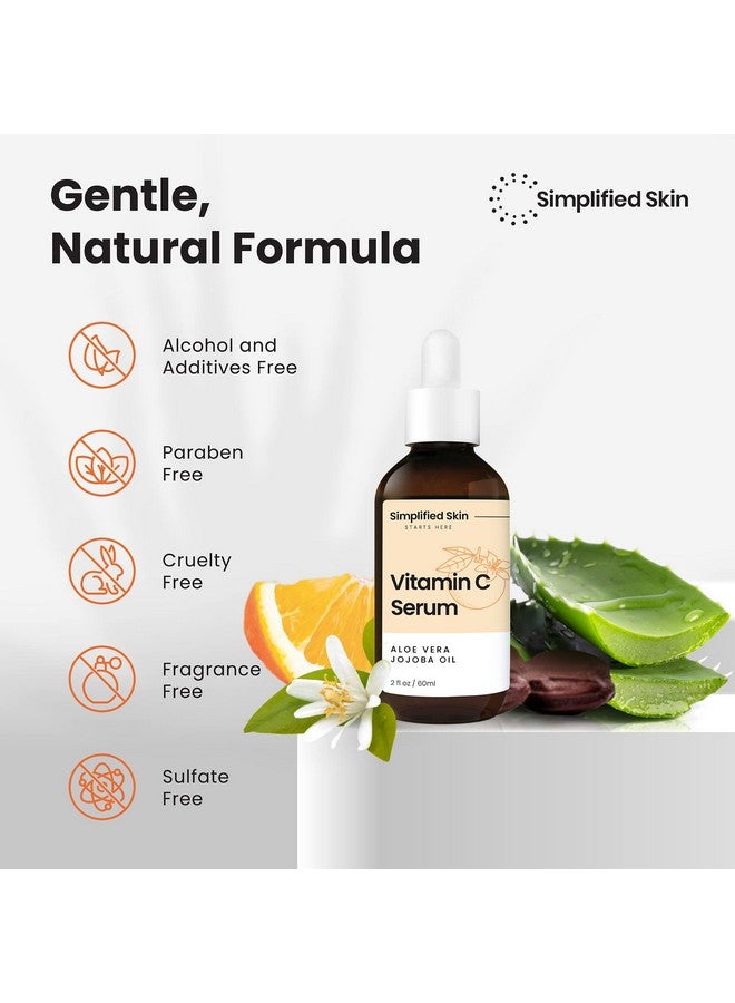 Vitamin C Face Serum 20% Antioxidant Facial Serum W/Hyaluronic Acid Serum For Face Vitamin E & Ferulic Acid Hydrating Serum Targets Age & Wrinkles Vitamin C Serum For Skincare 2Oz