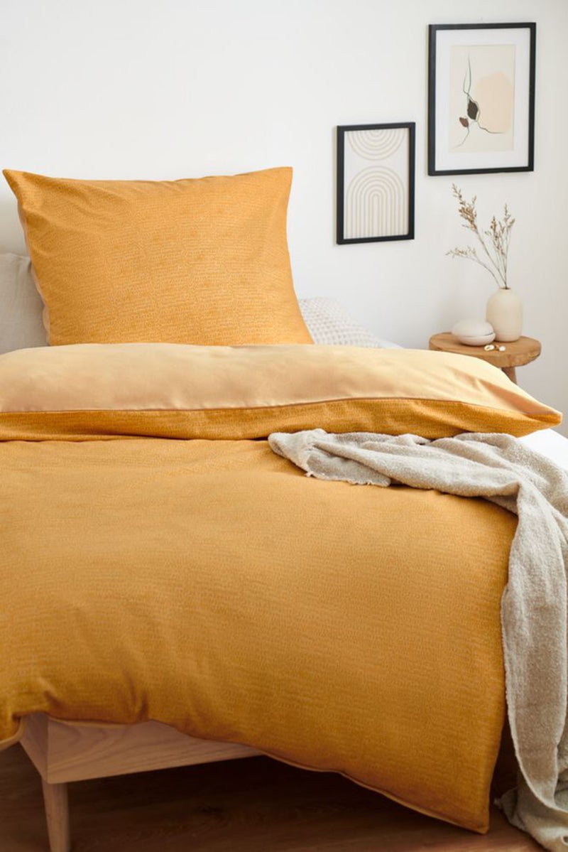 Single Flannelette Duvet Set 135 x 200 cm, Yellow