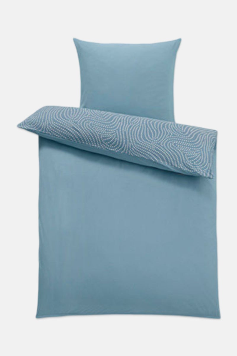 Winter Jersey Duvet Set 140 x 200 cm, Blue