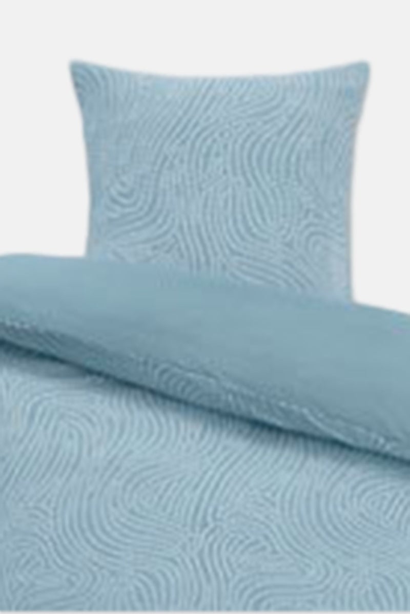 Winter Jersey Duvet Set 140 x 200 cm, Blue