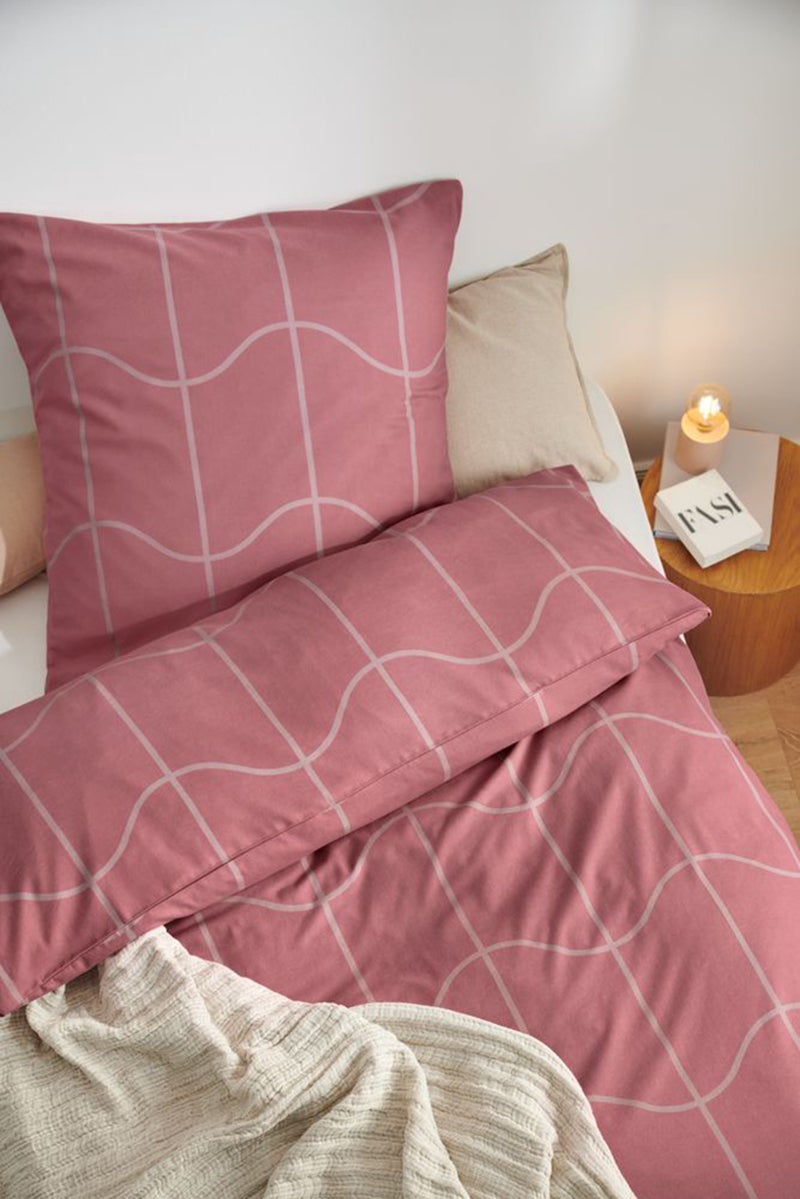 Flannelette Duvet Set 135 x 200 cm, Pink