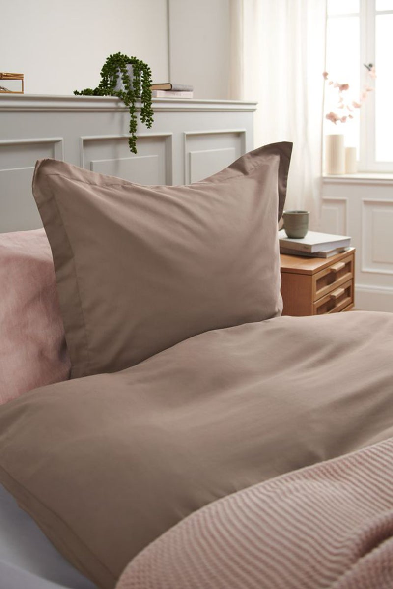 Single Plain Duvet Set 140 x 200 cm, Brown