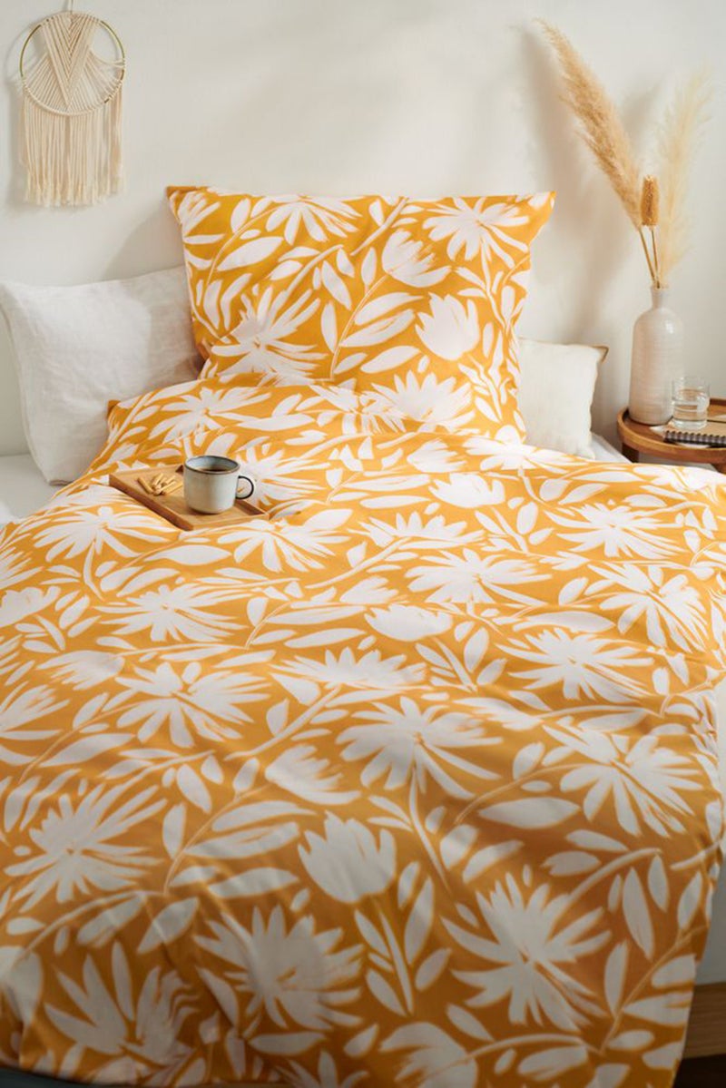 Single Allover Print Duvet Set 155 x 220 cm, Yellow