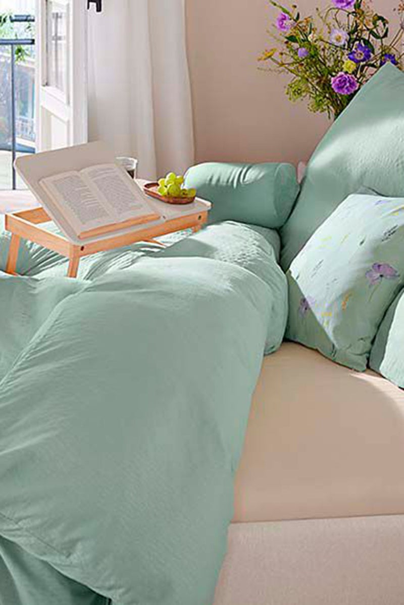 Serrsucker Duvet Set 140 x 200 cm, Sage Green