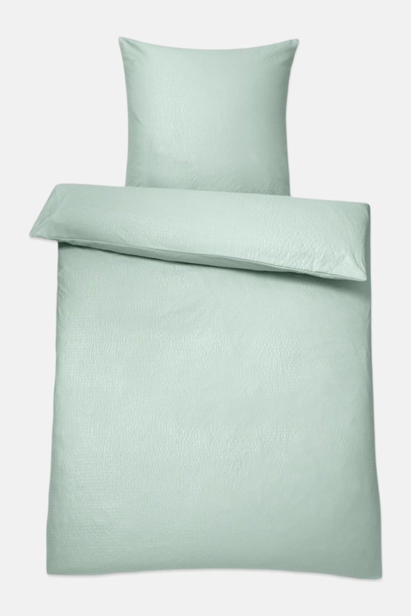 Serrsucker Duvet Set 140 x 200 cm, Sage Green