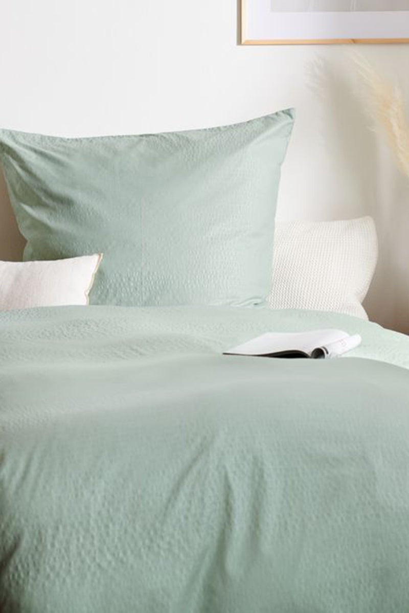 Serrsucker Duvet Set 140 x 200 cm, Sage Green