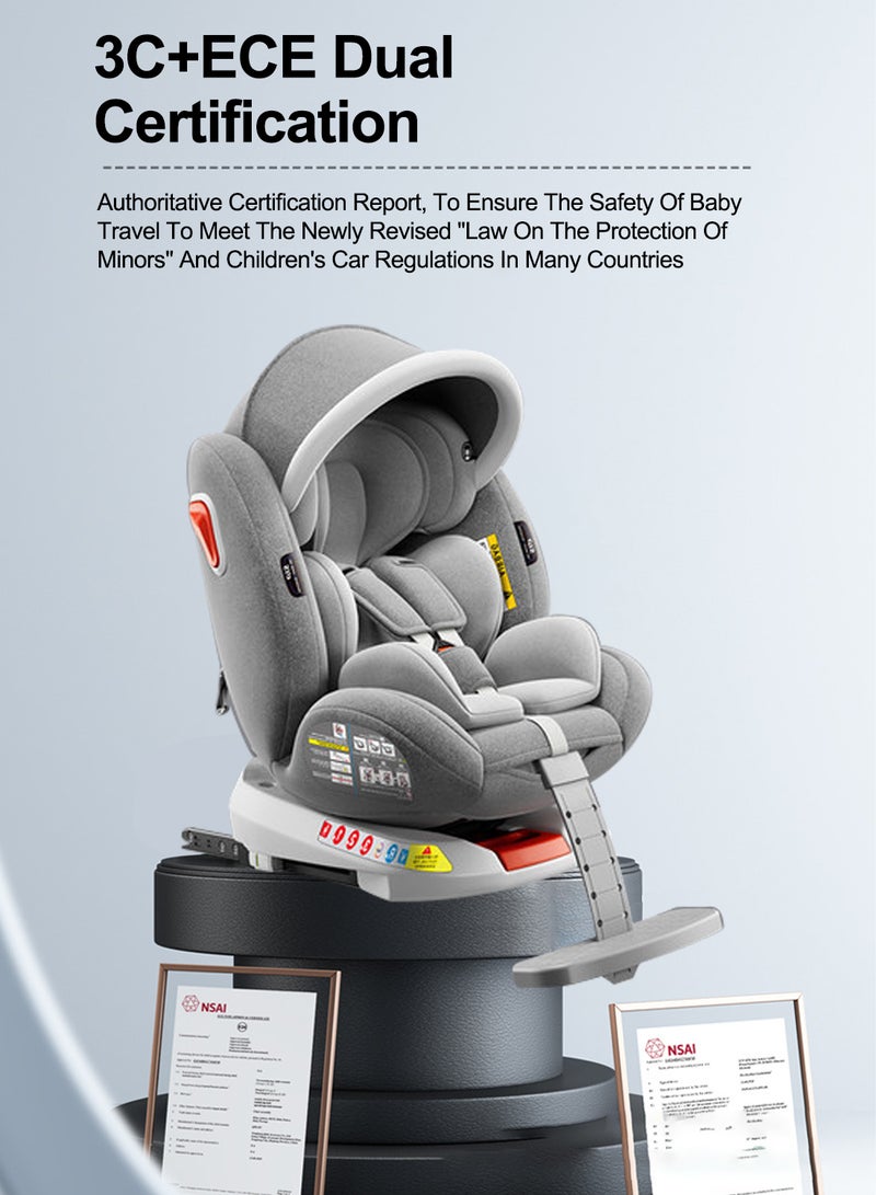 Multifunctional Baby Car Seat 360° Rotation Safety Seats Suitable From 0 Months-12 Years With Footrest