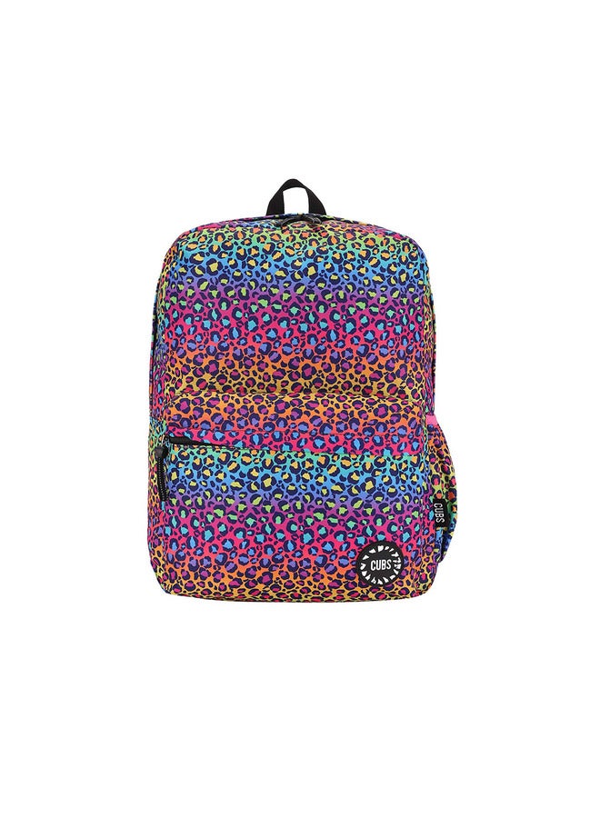 Leopard Print Waterproof Kids 28L Backpack With Zip Closure Ideal For 6-12 Years Age Group Compatible With 15 Inch Laptop