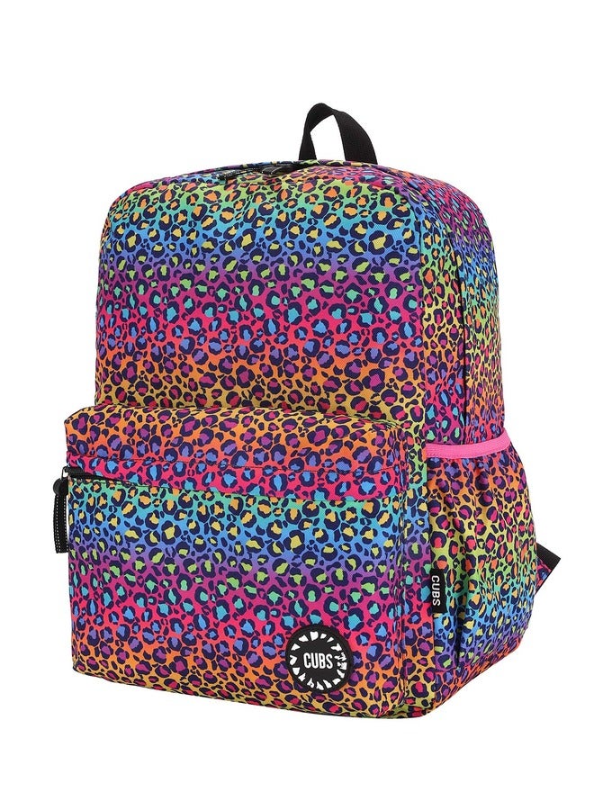 Leopard Print Waterproof Kids 28L Backpack With Zip Closure Ideal For 6-12 Years Age Group Compatible With 15 Inch Laptop