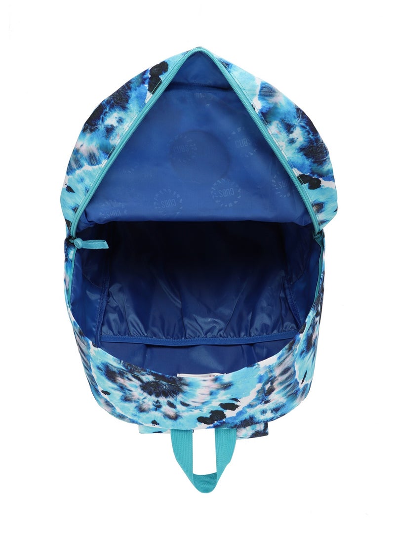 Tie Dyed Waterproof Kids 28L Backpack with zip closure Ideal for 6-12 years age group, Compatible with 15
