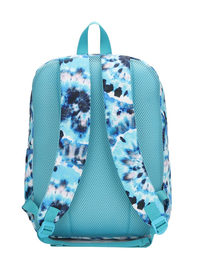 Tie Dyed Waterproof Kids 28L Backpack with zip closure Ideal for 6-12 years age group, Compatible with 15