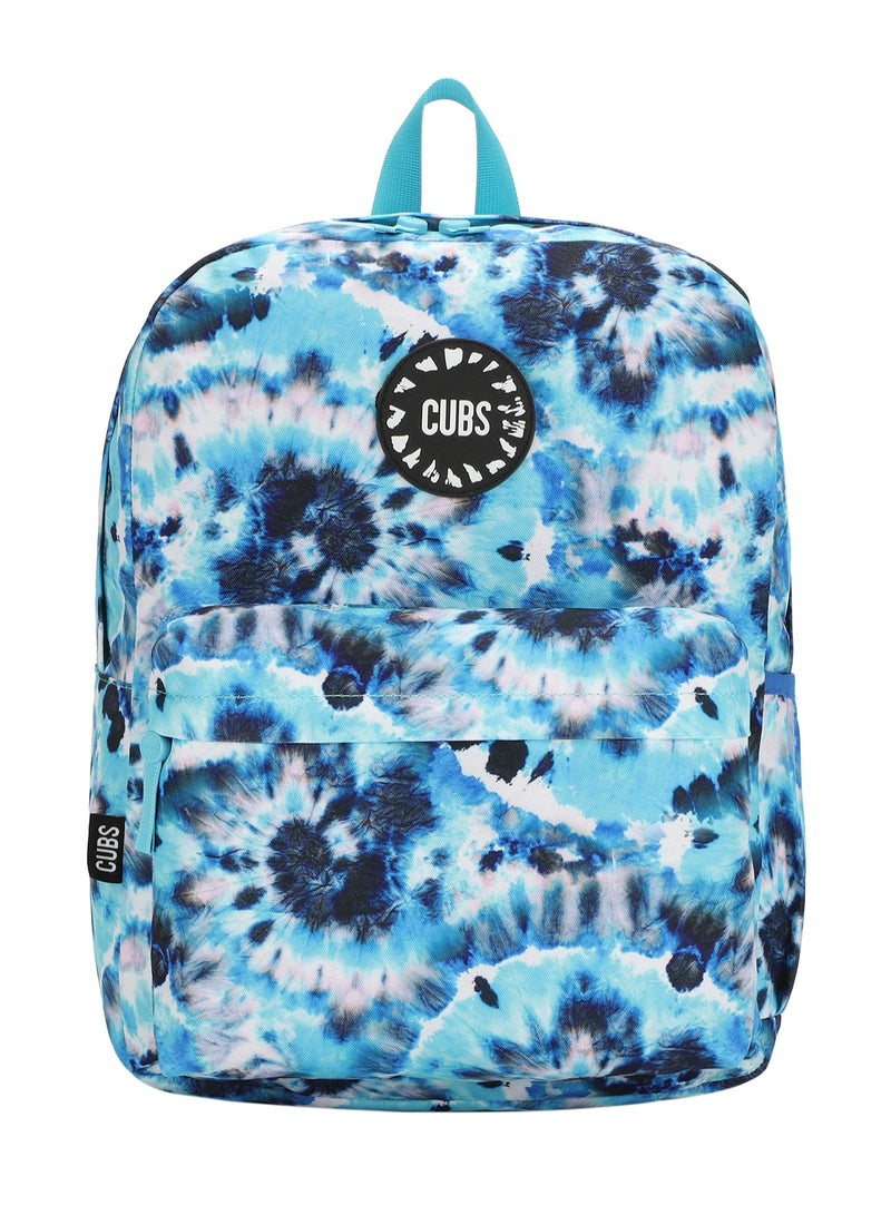 Tie Dyed Waterproof Kids 28L Backpack with zip closure Ideal for 6-12 years age group, Compatible with 15