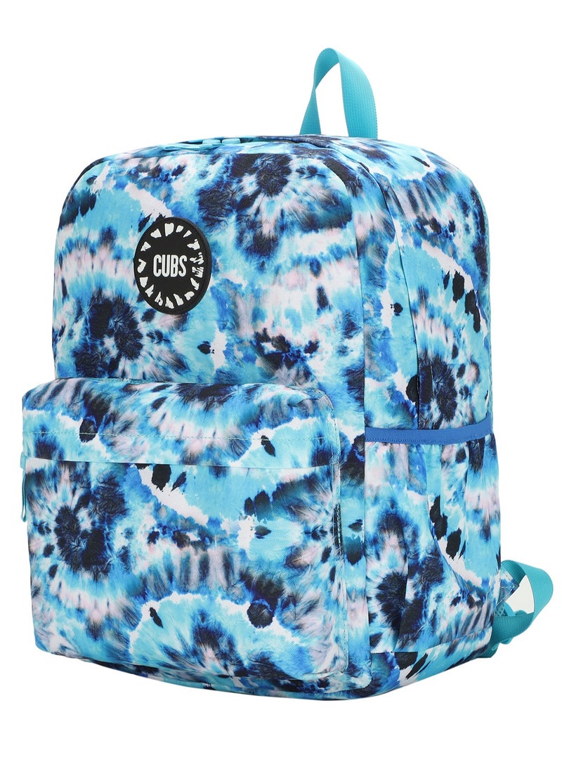 Tie Dyed Waterproof Kids 28L Backpack with zip closure Ideal for 6-12 years age group, Compatible with 15