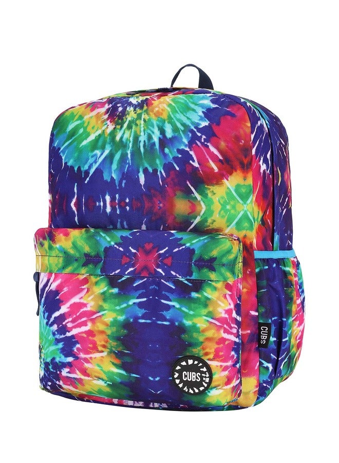 Tie Dyed Waterproof Kids 28L Backpack With Zip Closure Ideal For 6-12 Years Age Group Compatible With 15 Inch Laptop