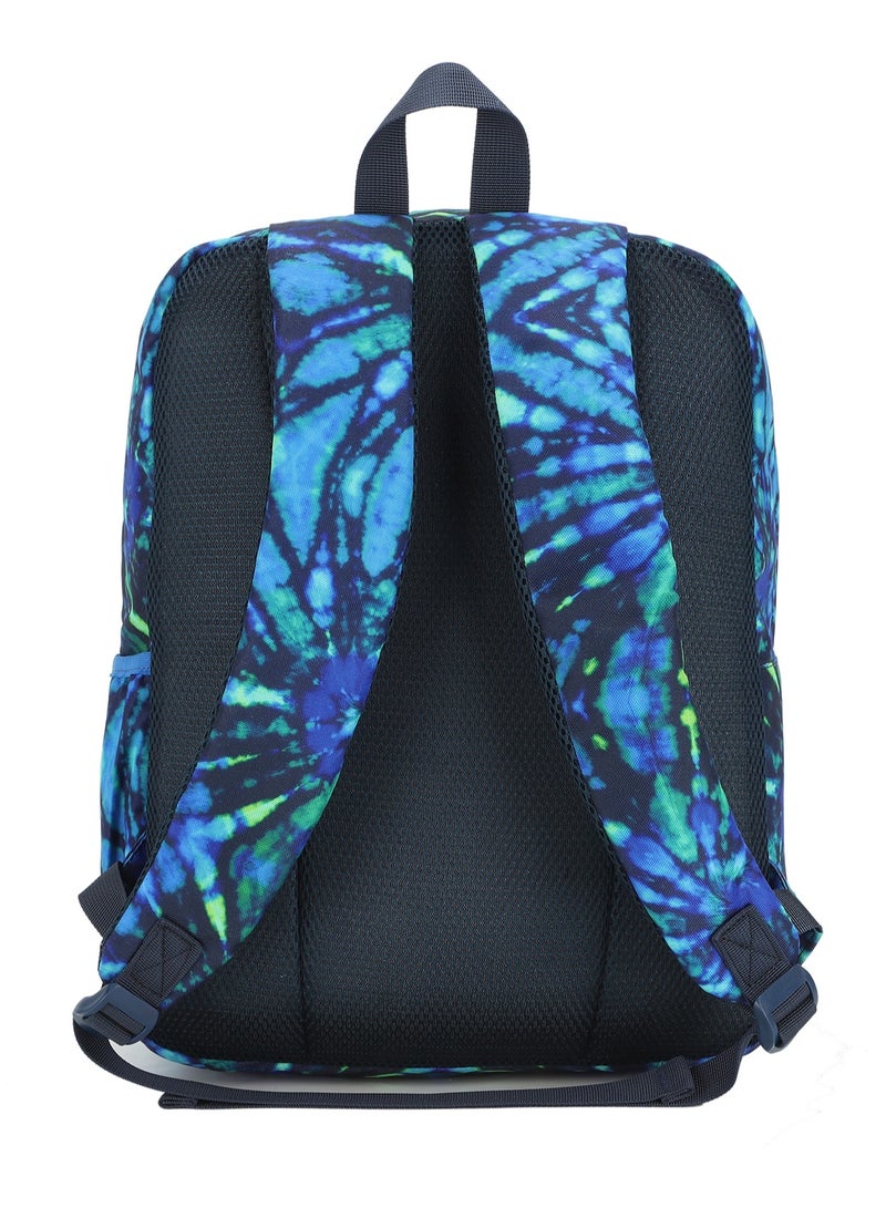 Tie Dyed Waterproof Kids 28L Backpack with zip closure Ideal for 6-12 years age group, Compatible with 15