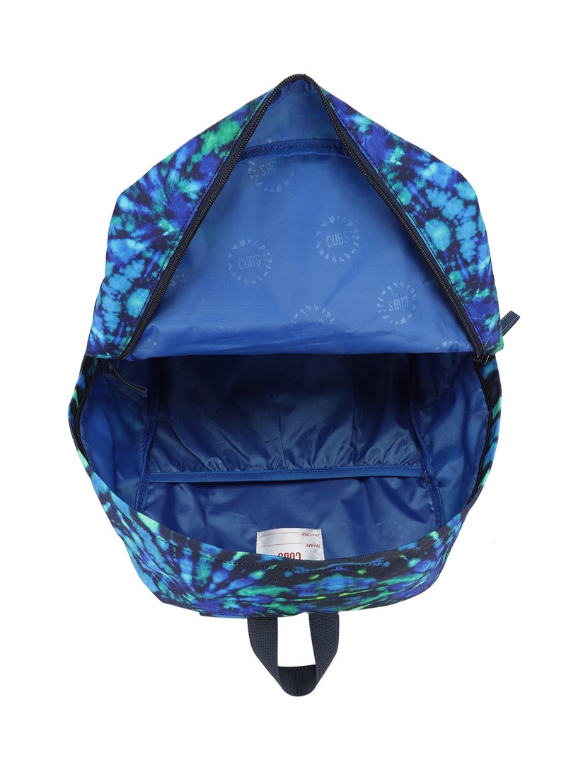 Tie Dyed Waterproof Kids 28L Backpack with zip closure Ideal for 6-12 years age group, Compatible with 15
