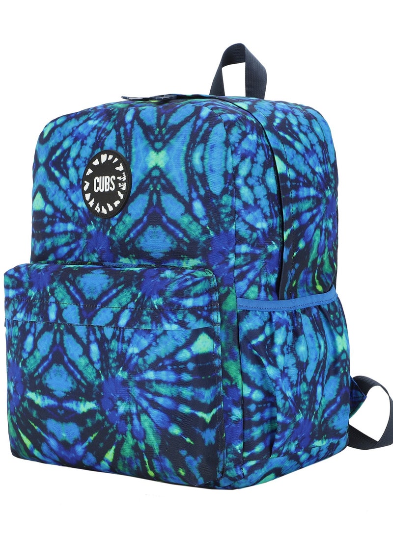 Tie Dyed Waterproof Kids 28L Backpack with zip closure Ideal for 6-12 years age group, Compatible with 15