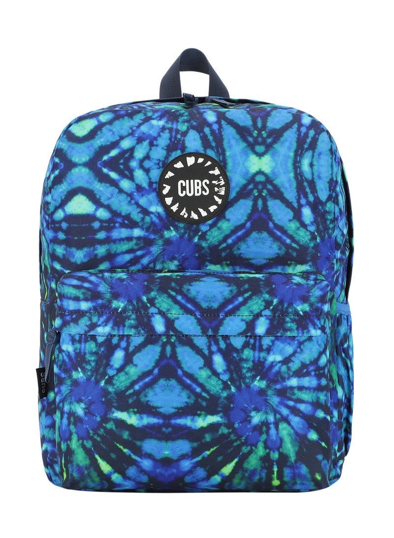 Tie Dyed Waterproof Kids 28L Backpack with zip closure Ideal for 6-12 years age group, Compatible with 15