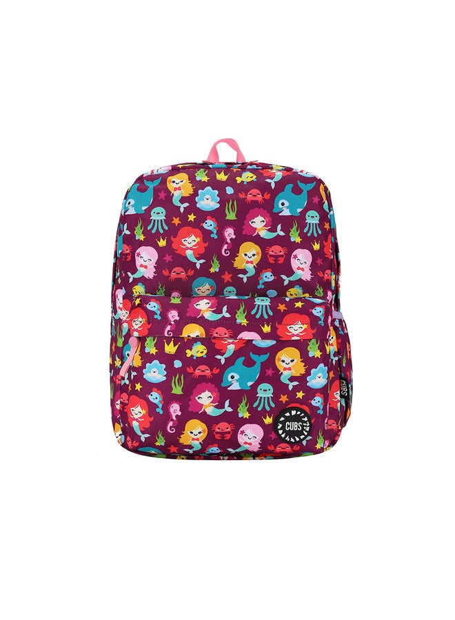 Mermaid Print Waterproof Kids 28L Backpack With Zip Closure Ideal For 6-12 Years Girls Compatible With 15 Inch Laptop