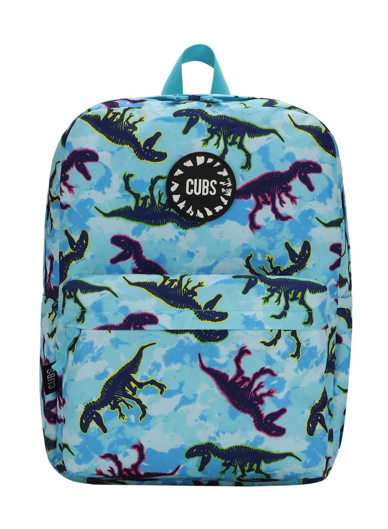 Dinosaur Print Waterproof Kids 28L Backpack with zip closure Ideal for 6-12 years age group, Compatible with 15