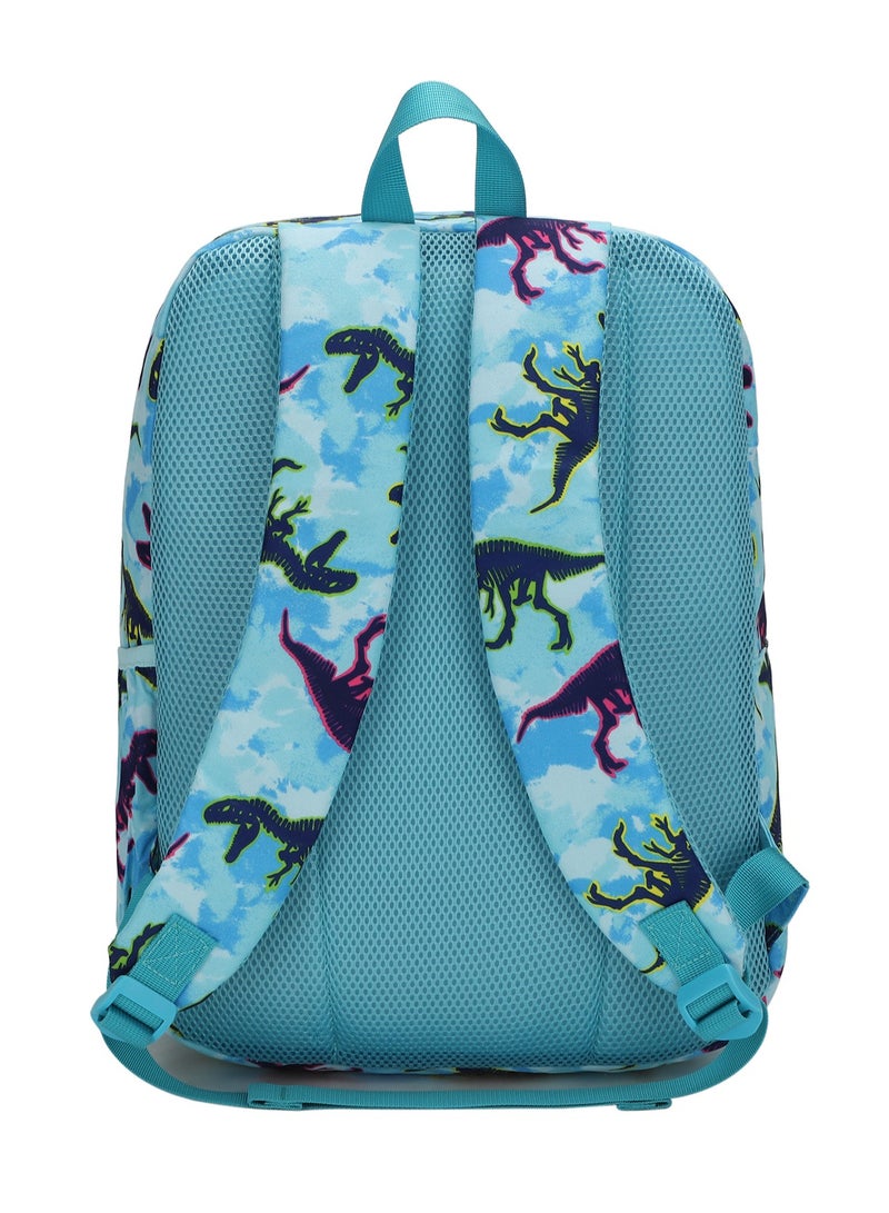 Dinosaur Print Waterproof Kids 28L Backpack with zip closure Ideal for 6-12 years age group, Compatible with 15