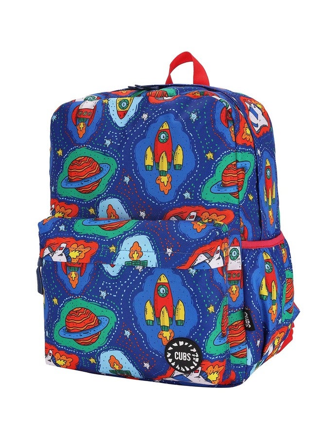 CUBS Junior Rocket Print Waterproof Kids 28L Backpack – Ideal for Girls & Boys (Ages 6–12) | Fits 15