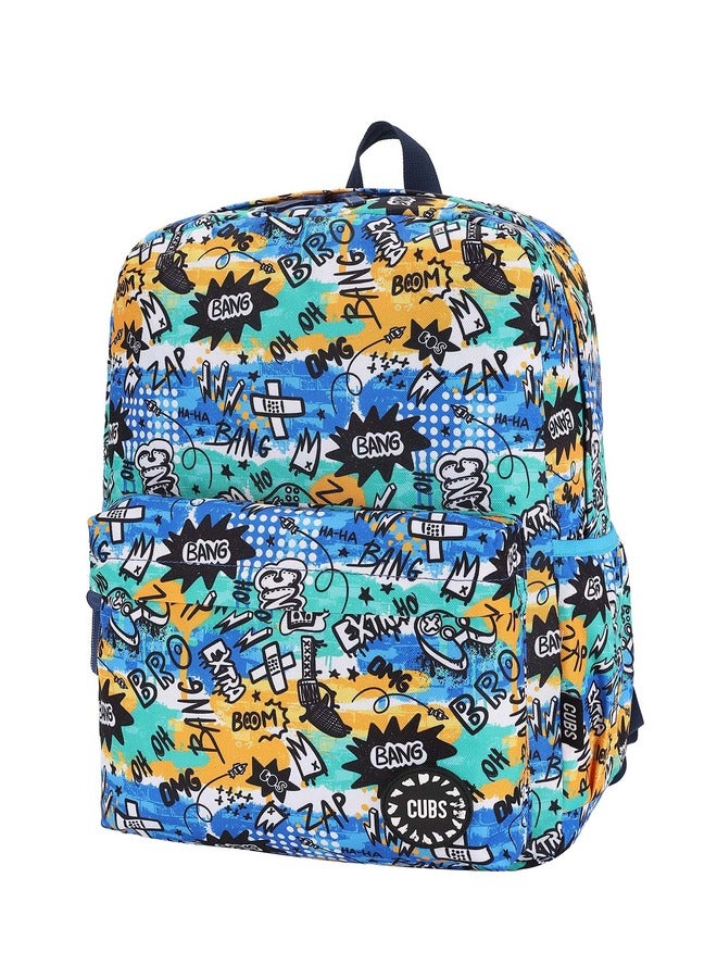 Printed Waterproof Kids 28L Backpack With Zip Closure Ideal For 6-12 Years Age Group Compatible With 15 Inch Laptop