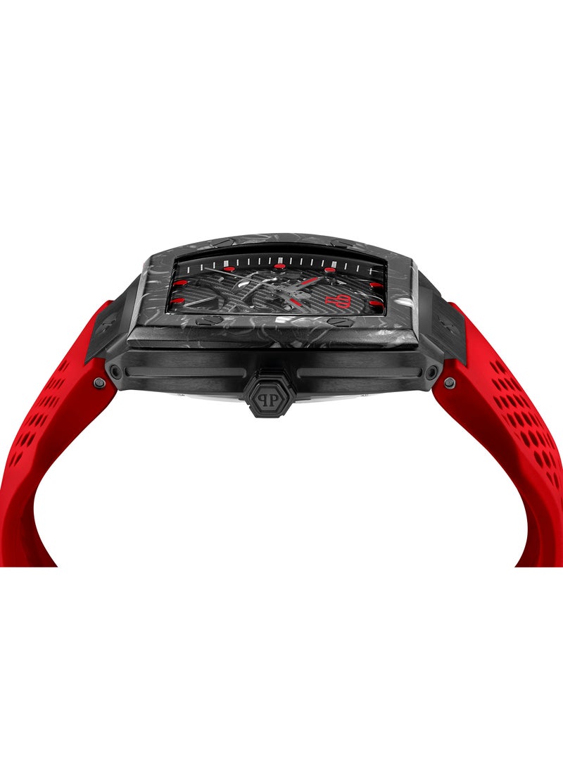 Sport Master Watch For Men With With Red Silicone Strap 44 Mm 5 Atm