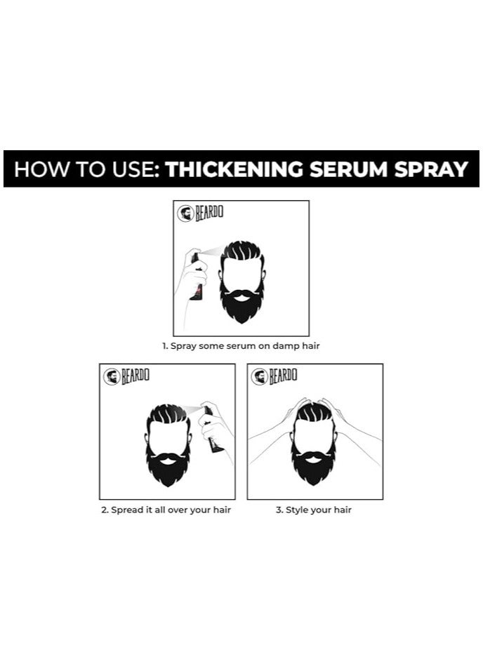 Beardo Thickening Serum Spray, 50 ml | |For Frizz-free, Smooth & Glossy Hair on-the-go | Hair Volume Spray for Men| Serum for Hair Smoothing | Hair Serum Men | Volumizing