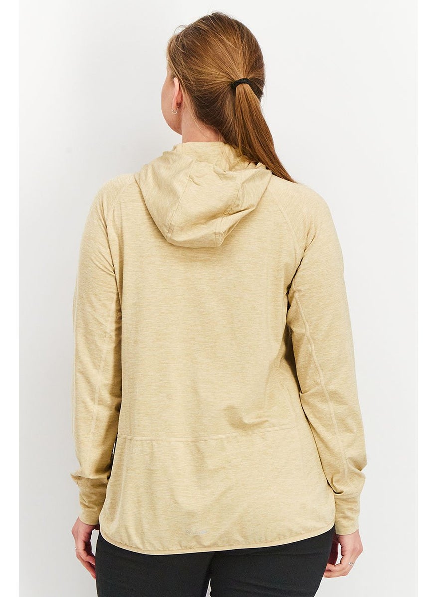 Women Sportwear Fit Hooded Training Sweatshirt, Tan Heather