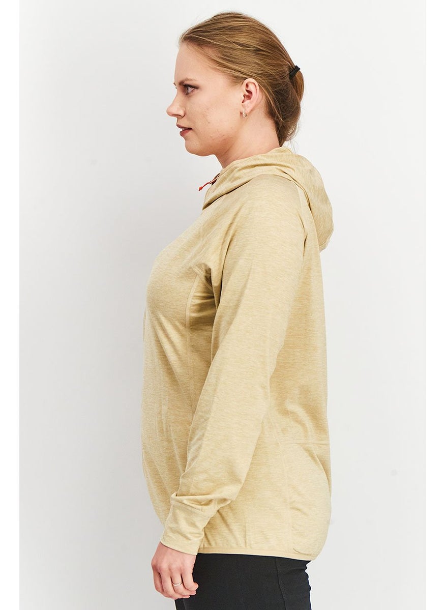 Women Sportwear Fit Hooded Training Sweatshirt, Tan Heather
