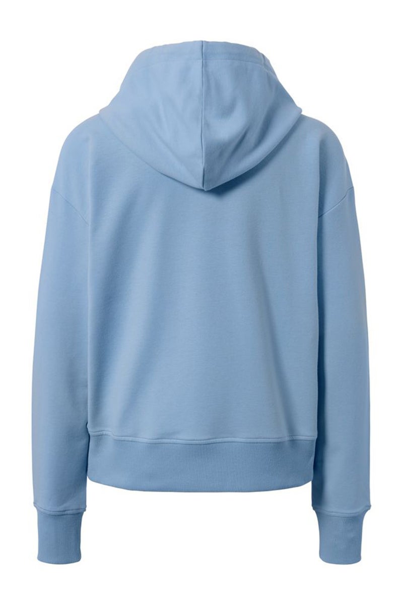 Women Hooded Solid Long Sleeve Sweatshirts, Light Blue