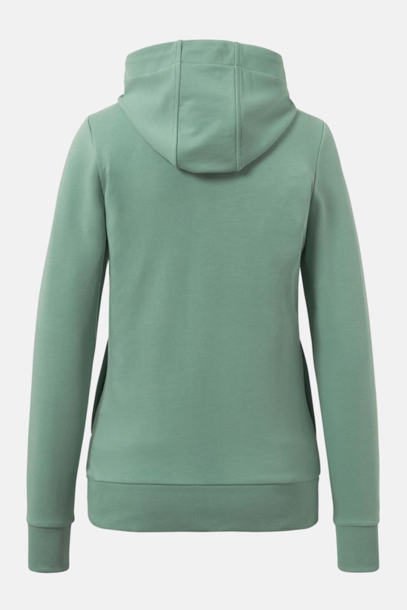 Women Hooded Plain Long Sleeve Sweatshirt, Mint Green