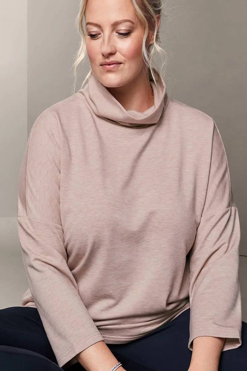 Women Long Sleeves Heather Sweatshirt, Pink