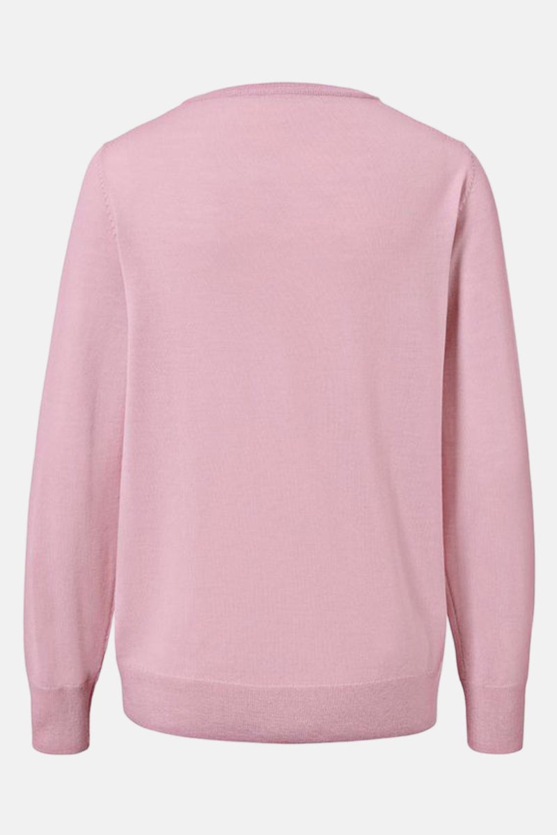 Women Knitted Long Sleeves Sweatshirt, Purple