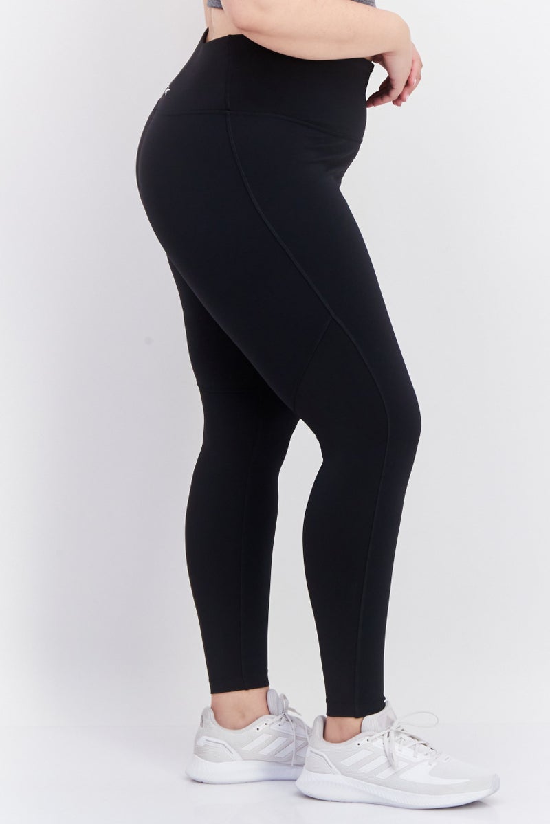 Women Plus Size Training Tights, Black