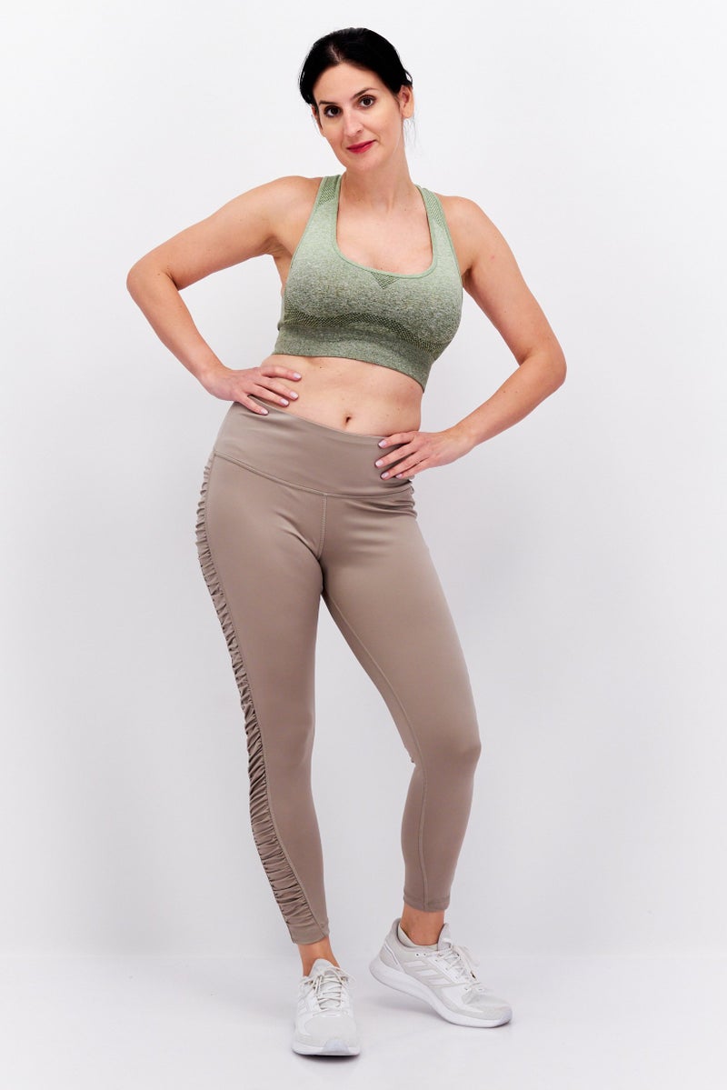 Women Sportswear Fit Training Leggings, Tan