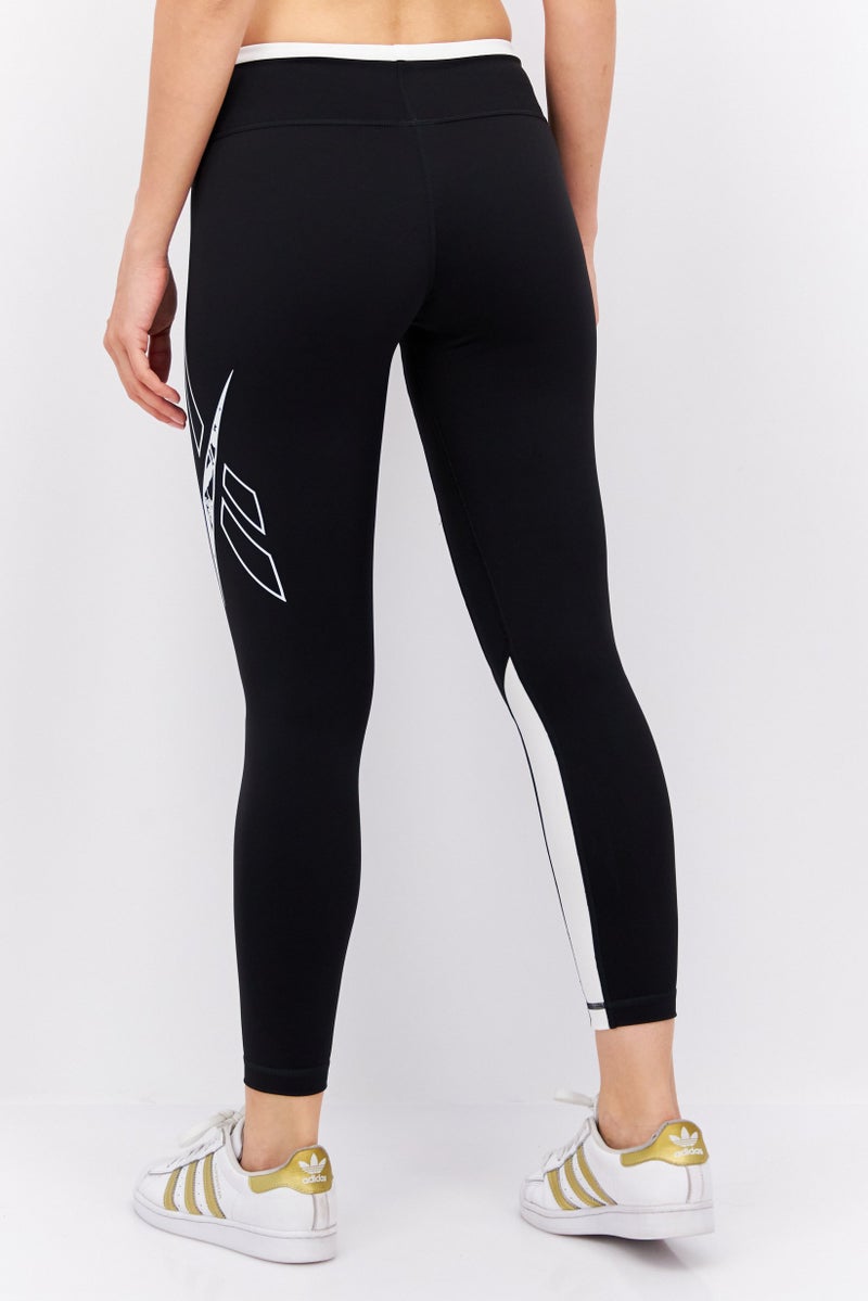 Women Sportswear Fit Brand Logo Running Leggings Black