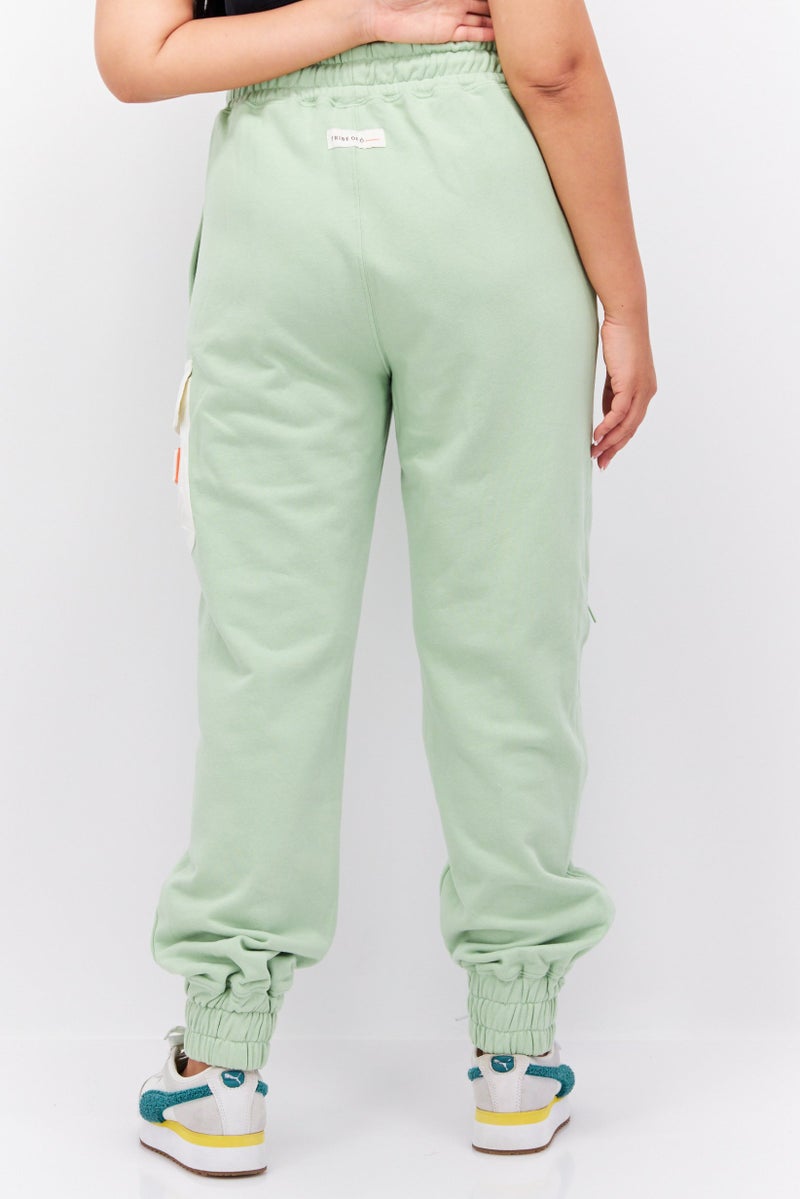 Women Regular Fit Solid Jogger Pants, Green