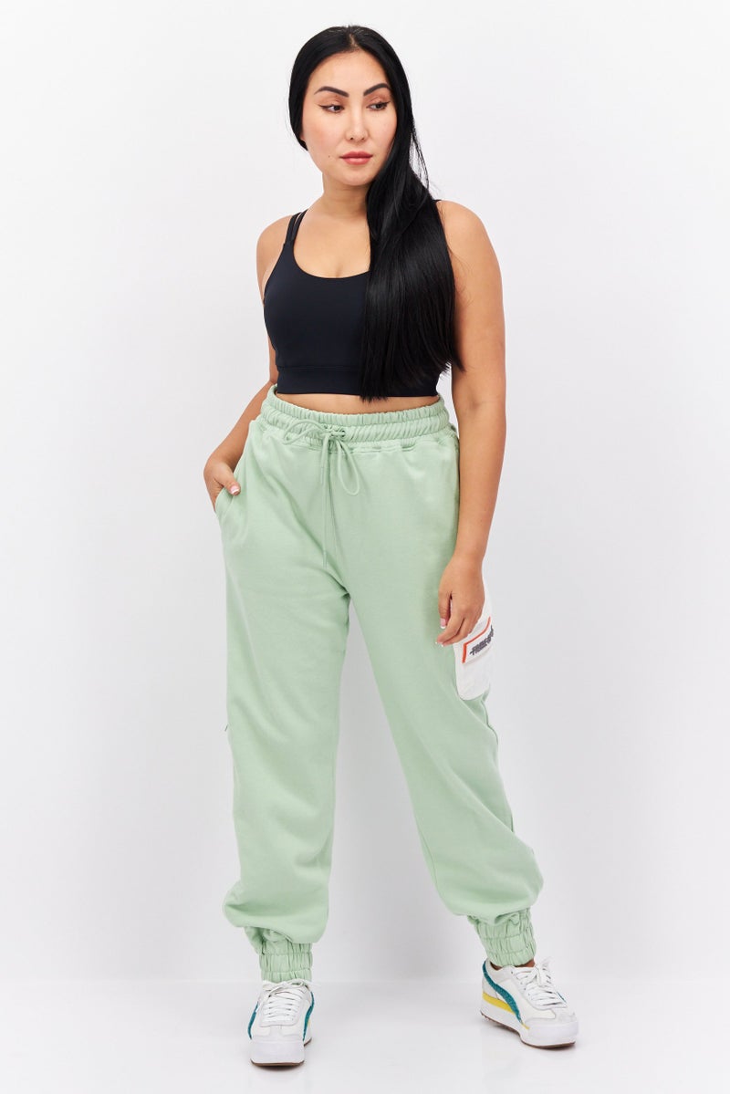 Women Regular Fit Solid Jogger Pants, Green