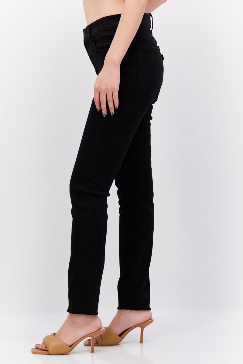 Women Skinny Fit Solid Stretchable Chino Pant, Black