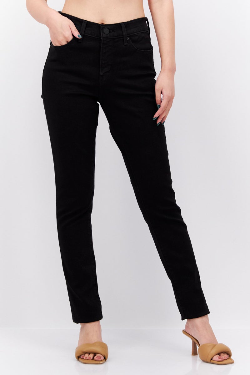 Women Skinny Fit Solid Stretchable Chino Pant, Black