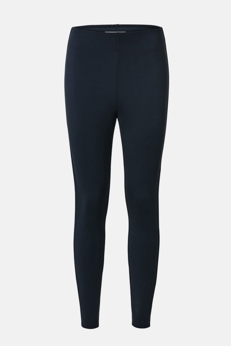 Women Solid Pull On Leggings, Navy Blue