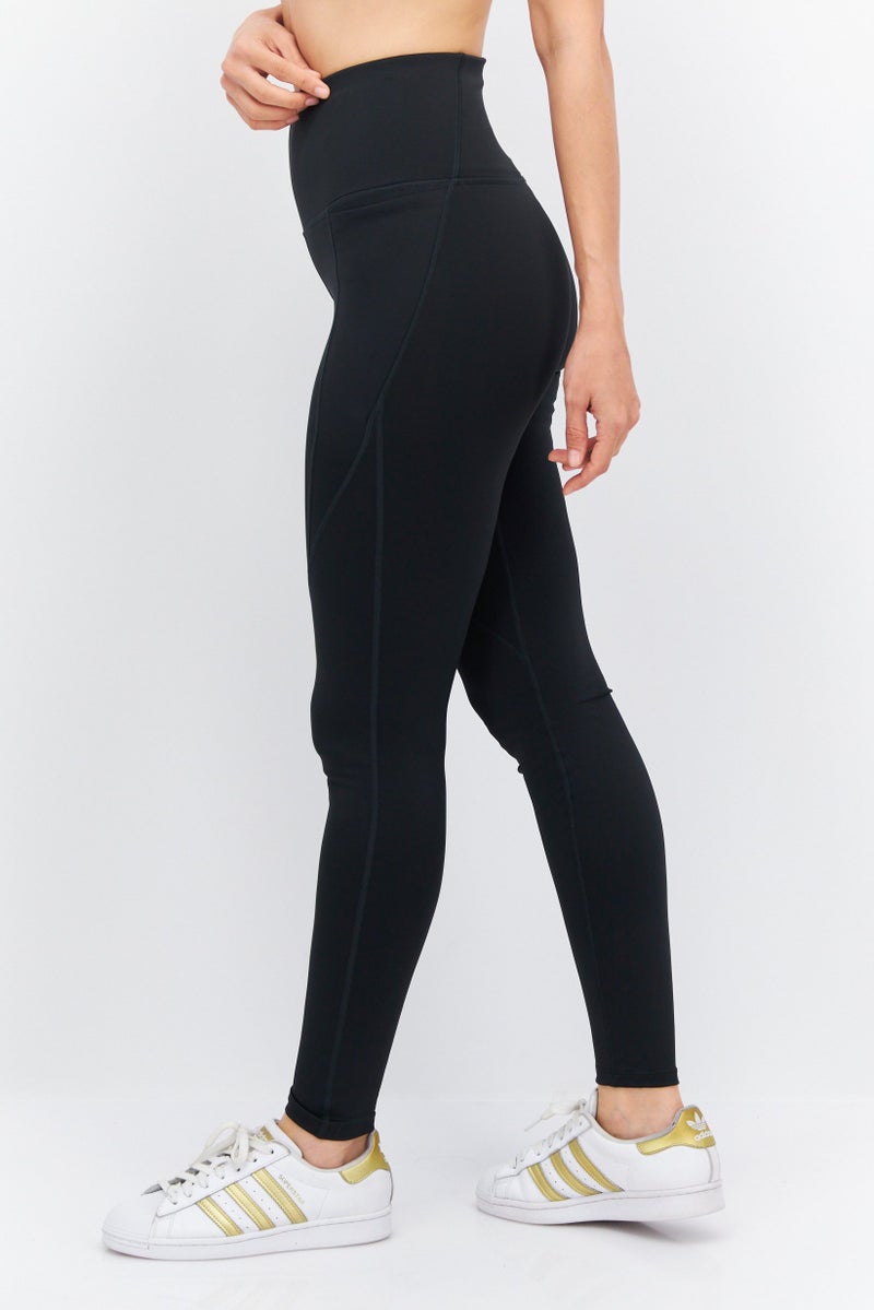 Women Sportswear Fit Plain Training Tights, Black