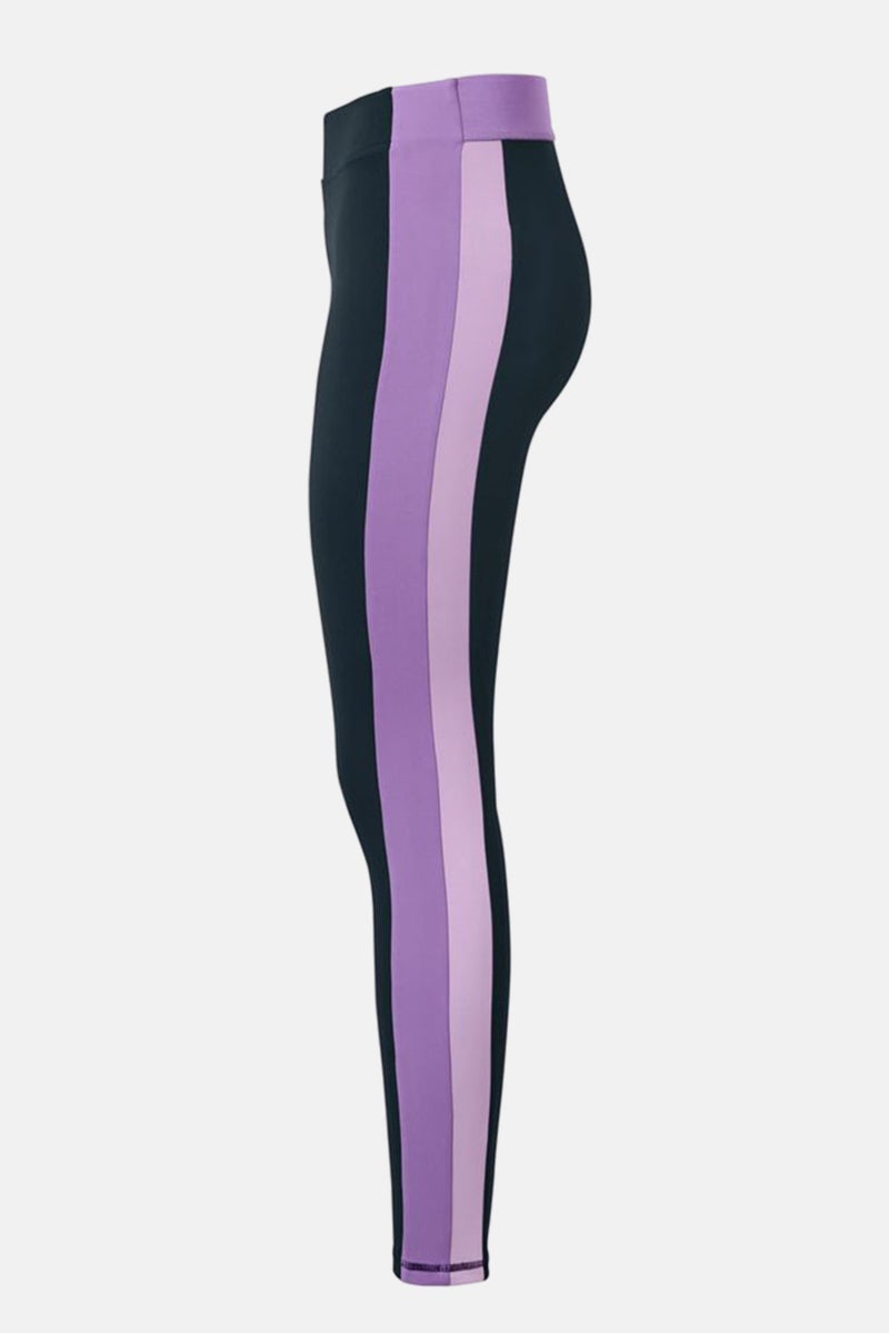 Women Sportswear Fit Training Tights, Navy/Purple