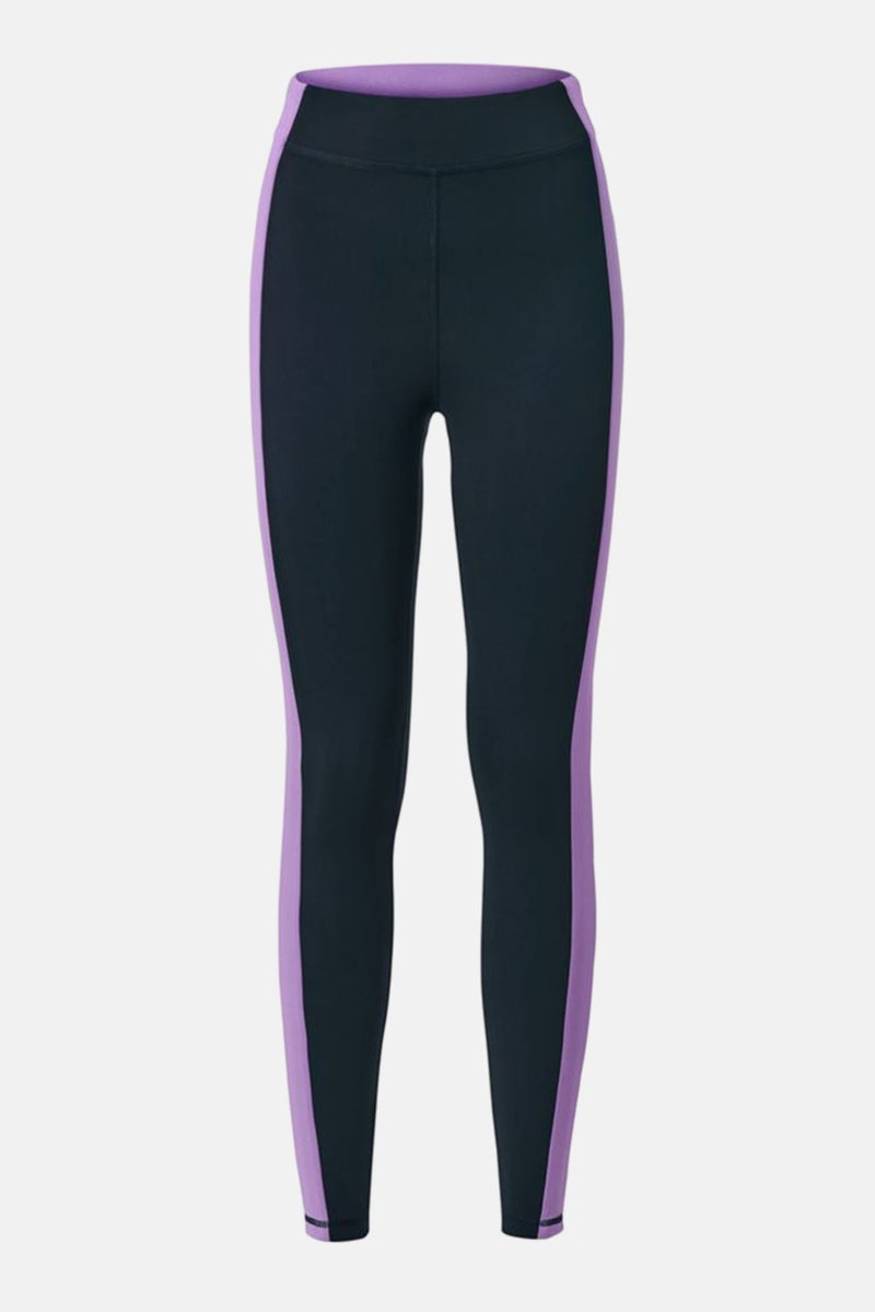 Women Sportswear Fit Training Tights, Navy/Purple