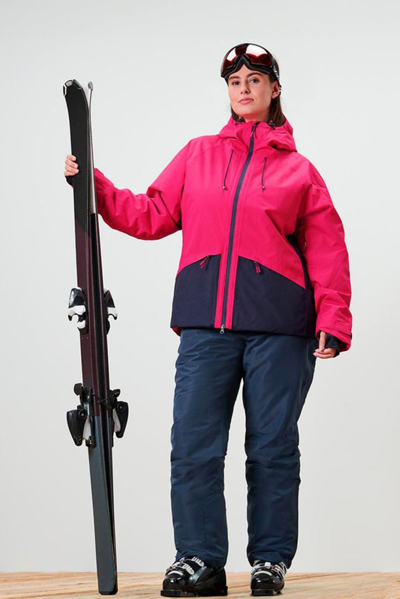 Women Regular Fit Plain Outdoor Ski Pants, Navy Blue